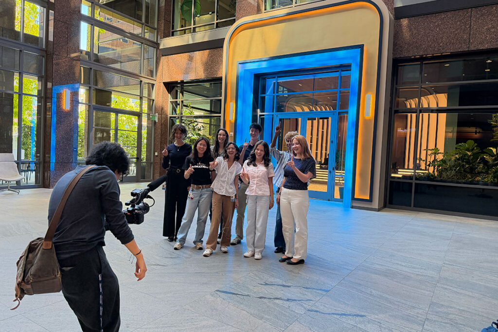 Jazz Suarez, front center, a senior animation major at Middle Tennessee State University in Murfreesboro, Tenn., poses for a photo with other summer interns at Sony Pictures Animation in Los Angeles, Calif. (Submitted photo)