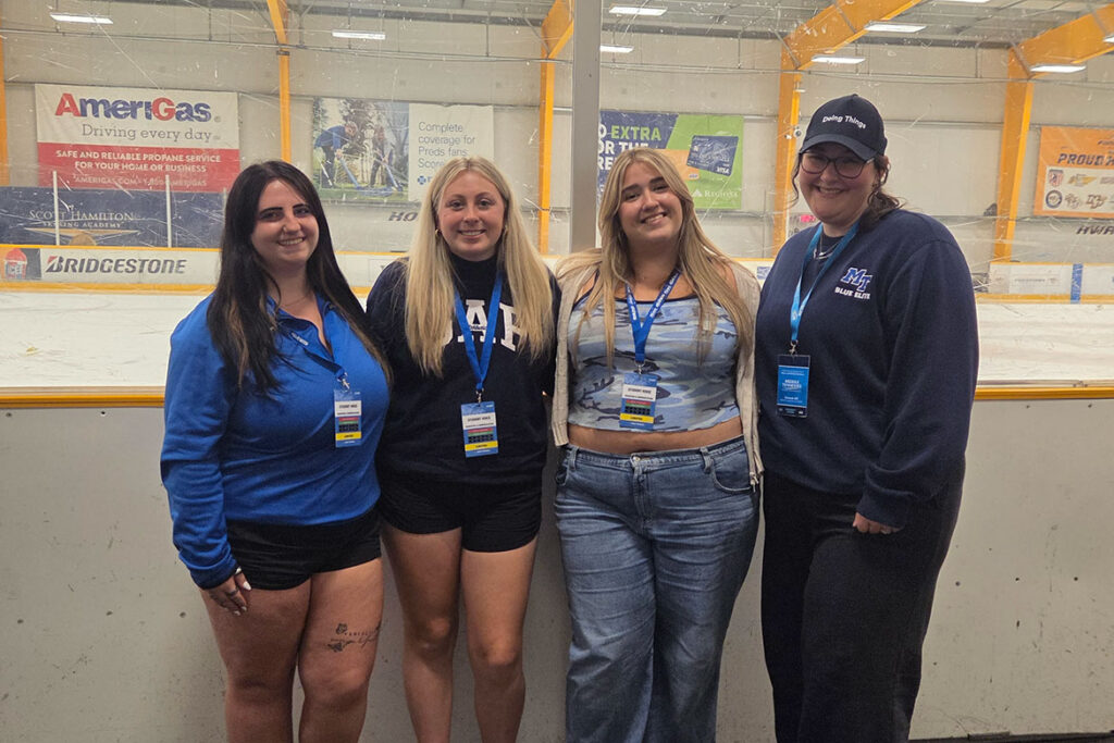 Writer Olivia Rutzen, left, with other members of MTSU student social media team Dixie Garrison, Lucy Dye and Savanah Gill (Submitted photo)