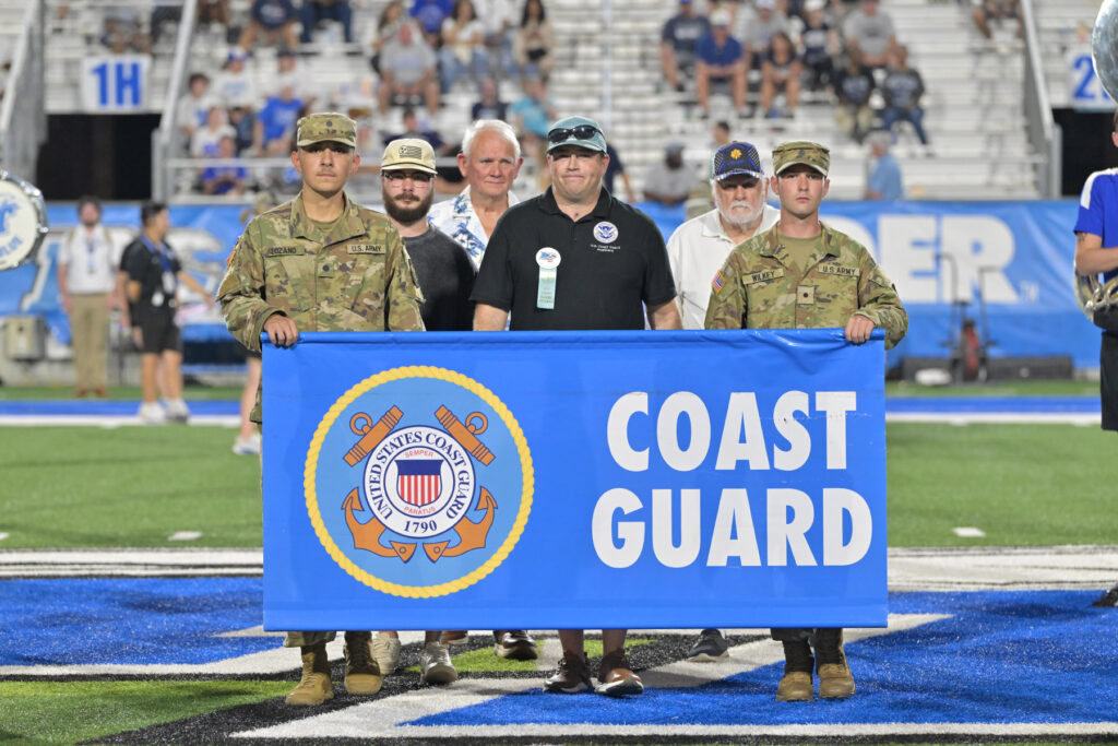 The Joe Nunley Distinguished Veteran Award is just one example of MTSU’s commitment to the military community through the Charlie and Hazel Daniels Veterans and Military Families Center. The award’s presentation is a highlight of the longest running military appreciation football game in NCAA history, MTSU’s annual Salute to Veterans and Armed Forces, which also includes the Veterans Village picnic in Walnut Grove and the halftime military parade across the field in Floyd Stadium. (MTSU photo by James Cessna)