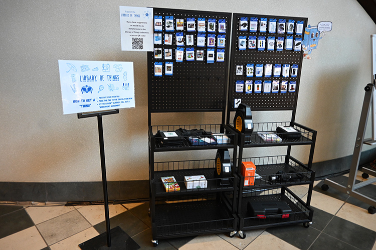 The “Library of Things” housed in the James E. Walker Library at Middle Tennessee State University in Murfreesboro, Tenn., is home to practical and fun items that community members can borrow to support sustainability by reducing overconsumption. This project was approved in 2025 for funding through MTSU’s Sustainable Campus Fee Program, which is accepting proposals for the coming year until Sept. 30. (MTSU photo by Katelynn Liedtke)