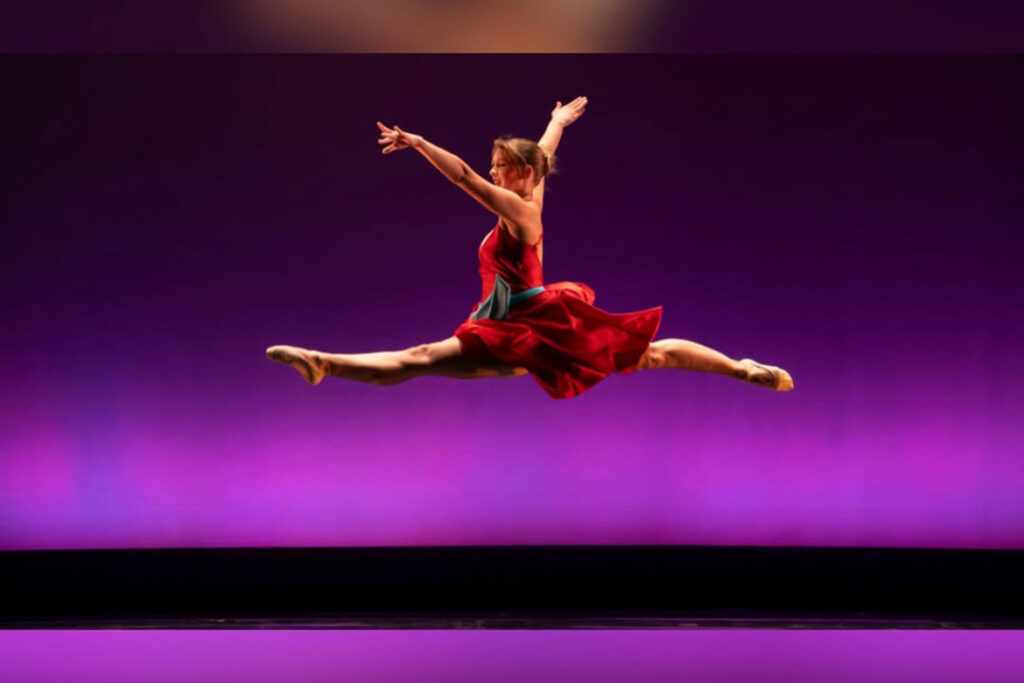 In this undated photo, a Middle Tennessee State University dance student performs on the stage at Tucker Theatre during an annual Spring Dance Concert held on the Murfreesboro, Tenn., campus (Submitted photo)