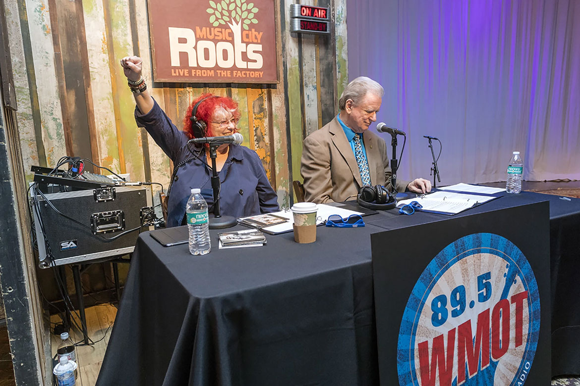 In this file photo, Jessie Scott (L) and Keith Bilbrey (R) at the launch of WMOT 89.5, Roots Radio on Sept. 2, 2016. (Submitted photo)