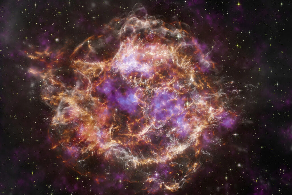 This image shows Cassiopeia A supernova captured by NASA's Chandra X-ray Observatory. MTSU physics and astronomy lecturer Erik Monson will deliver this semester’s first event with a lecture on “X-Raying the Cosmos: The How and Why of X-Ray Astronomy,” starting at 6:30 p.m. Friday, Sept. 4, in Room 102 of Wiser-Patten Science Hall, 422 Old Main Circle. (Photo courtesy NASA)