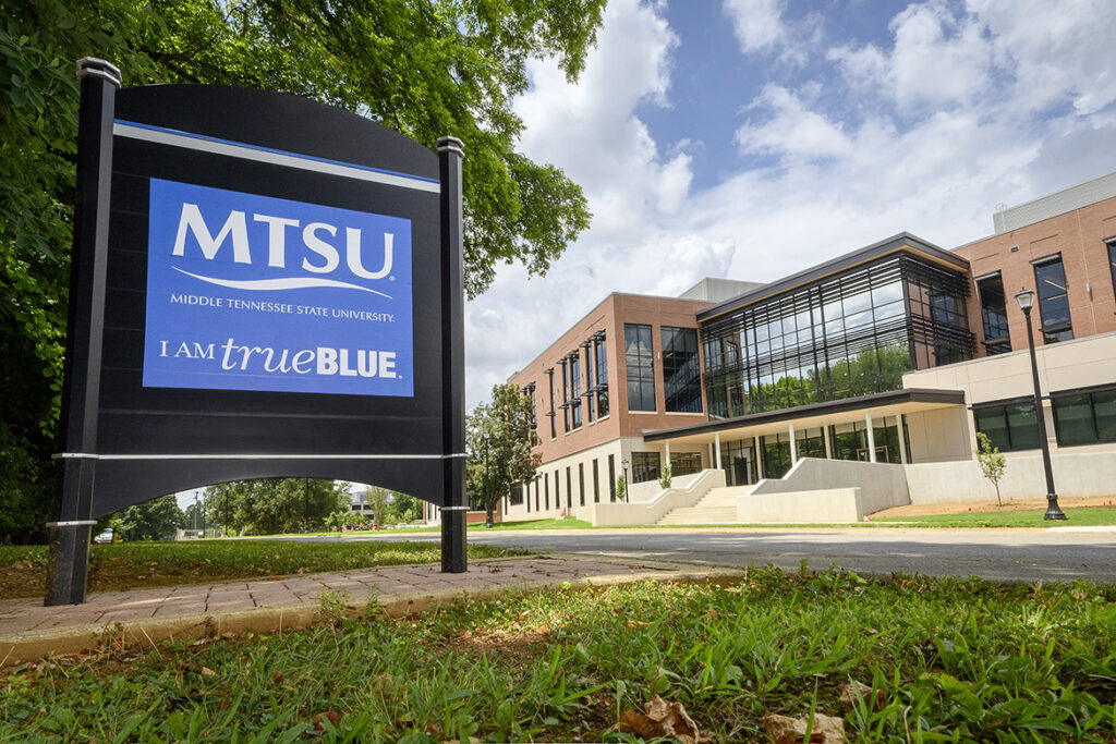 The exterior of the Applied Engineering Building is shown at Middle Tennessee State University in Murfreesboro, Tenn. MTSU was ranked No. 106 by U.S. News & World Report's 2027 college rankings for undergraduate engineering (non-doctorate) programs. (MTSU file photo by J. Intintoli).