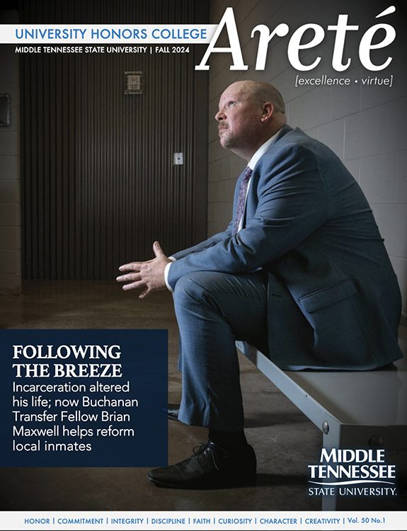 This image shows the 2024 cover of Areté, the news magazine for Middle Tennessee State University's Honors College. (Submitted image)