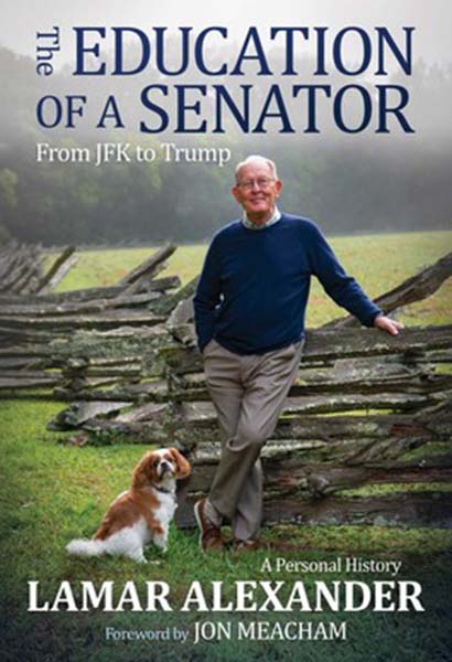 Book cover for Lamar Alexander's new memoir, "The Education of a Senator."